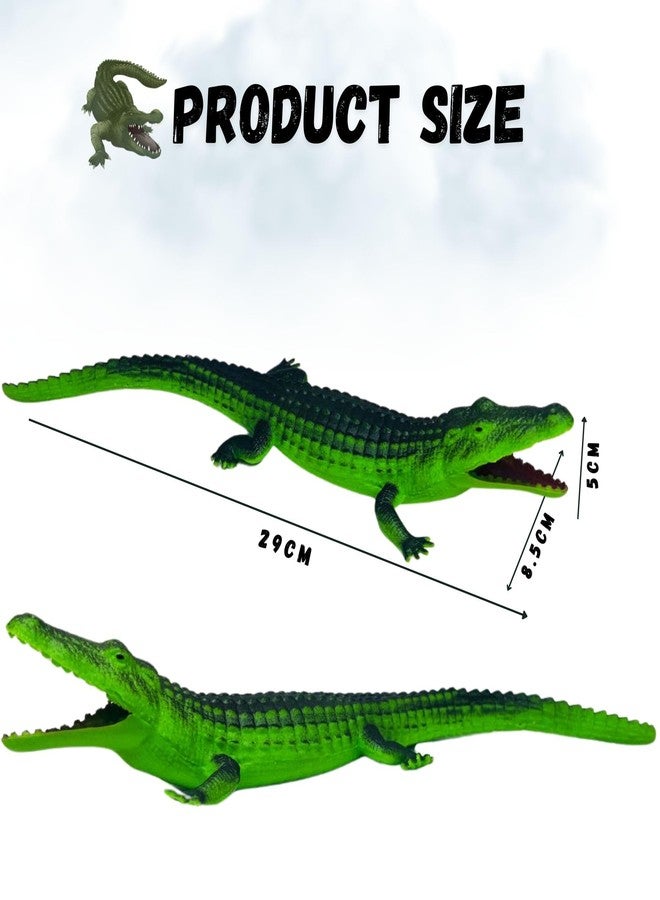 Mallexo Realistic Rubber Crocodile Toy with Chu-Chu Sound Detailed Reptile Action Figure Big Size Wild Animal MagarMachh Animals Figurine Showcase Display Model Cold Blooded Animals Set - Image 4